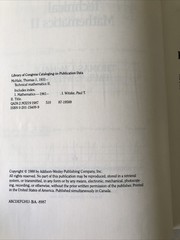 Technical Mathematics II – Paperback, by McHale; Witzke – Professional Copy