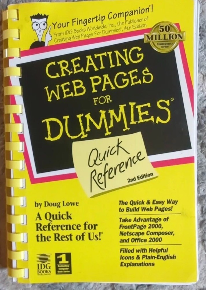 Creating Web Pages Paperback Doug Lowe Quick Reference Book