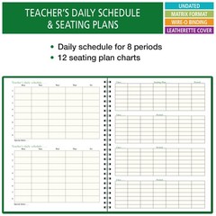 Green Lesson Plan And Grade Record Book 8.5 X 11 For Teachers 50 Students
